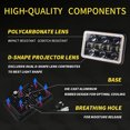 thumbnail image 4 of Graflsoa Jeep Wrangler 5-Inch Square LED Headlight with Halo Ring, 300W, 30000LM, 6000K/3000K, IP67 Waterproof, H4 Adapter Included, 4 of 6