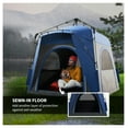 thumbnail image 3 of Outsunny 4 Person Pop Up Tent - Quick Setup Camping Tent with Sunshade, Doors & Windows - Automatic Hydraulic Family Travel Tent - Blue Blue + Polyester, 3 of 8