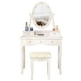 thumbnail image 6 of Vanity Table 10 Led Lights Mirror 5 Drawers Makeup Dressing Desk with Stool Set, 6 of 10