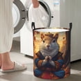 thumbnail image 5 of Sikiie Maple Leaf Meditating Squirrel Print Round Dirty Clothes Basket, Waterproof Standing Foldable Storage Basket, for Laundry Room, Bedroom, Bathroom Storage-Medium, 5 of 6