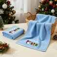 thumbnail image 5 of Funny Christmas Snowman Hand Towels for Bathroom Kitchen- 100% Cotton Soft Absorbent Winter Holiday Bath Towels Cute Decor - Fun Novelty Christmas Xmas Secret Santa Gifts for Women Mom -Set of 2,Blue, 5 of 7