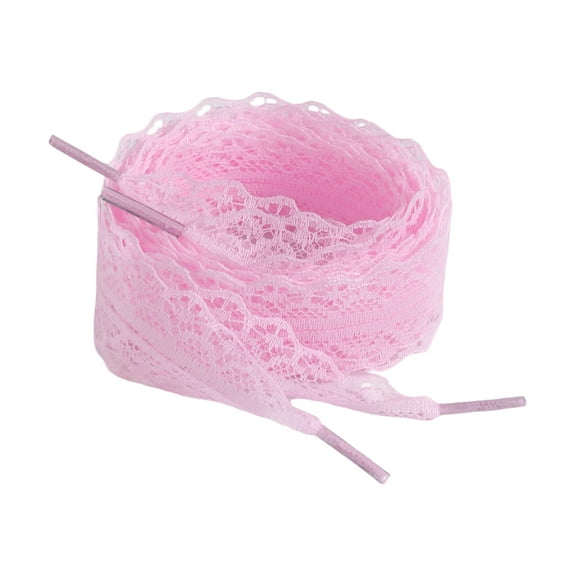 lixuesong 1 Pair Elegant Lace Shoelaces for Women and Girls Casual Shoes Sneakers 3CM Wide Flat Laces Shoestrings Replacement