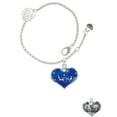 thumbnail image 2 of Delight Jewelry Silvertone Large Blue Flying Santa Heart with AB Crystals Silver-tone Rose Link Chain Bracelet, 6.25"+1.75" Extender, 2 of 4