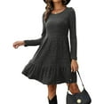 thumbnail image 6 of Sngxgn Dresses for Women Front Tie Cap Sleeves V Neck Midi Bodycon Dress(Grey,M), 6 of 6