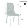 thumbnail image 3 of 2Pcs/Set Modern Simple Light Luxury Dining Chair Light Grey Chair Family Bedroom Stool Back PU Electroplated Chair Legs, Suitable For Kitchen Living Room Dining Room (set Of 2), 3 of 11