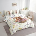 thumbnail image 3 of Feelyou Highland Cow Twin Bedding Sets 7-Piece, Farmhouse Floral Flower Bedding Comforter Set, Kawaii Farm Animal Sheet Sets, Microfiber Room Decor, 3 of 7