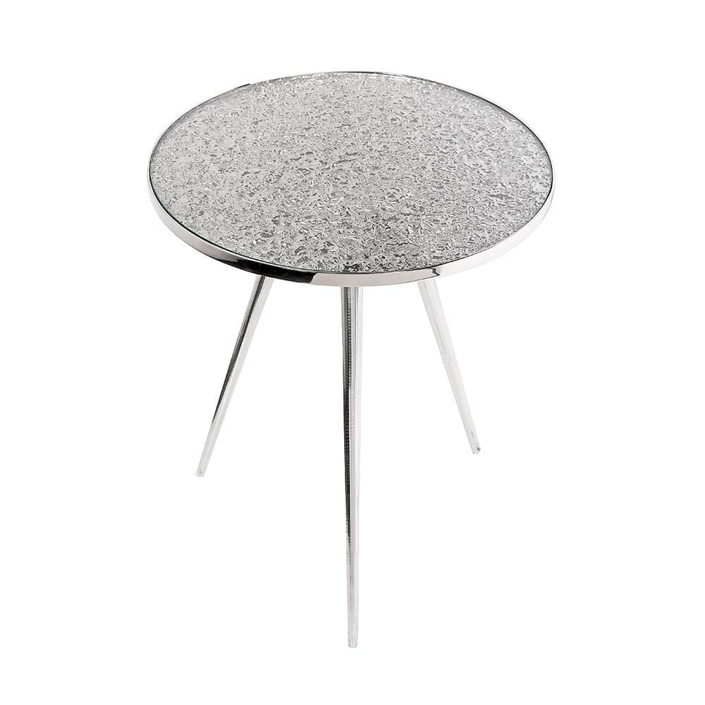Home Gear End table Melted aluminum top