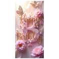 thumbnail image 6 of Pink Floral Themed Happy Birthday Banner Backdrop Background Party Decorations Photography Props for Birthday Party Celebrations Family Gatherings Photo Booth Setups and Event Decors, 6 of 8