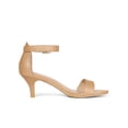 thumbnail image 3 of BLISSFUL STEP Women's Shoes Kitten Heel Ankle Strap Open Toe Sandals Nude 7.5, 3 of 7