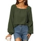 thumbnail image 1 of Mujer Jersey Sudadera Casual Suelta Cómoda Moda Manga Larga Blusa Femenina Verde S, 1 of 5