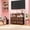 Brown, variant on Small TV Stand, Black Dresser TV Stand for Bedroom, Entertainment Center for 45 Inch TV with Drawers, Fabric, Adjustable Feet, Living Room