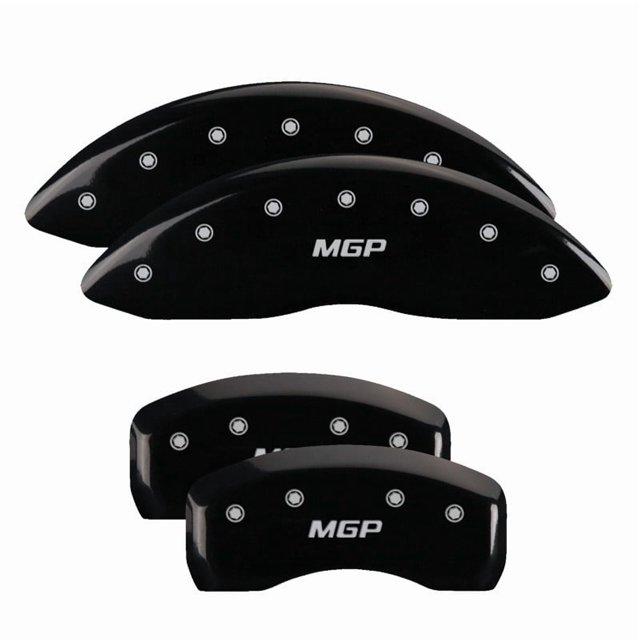 Fits 2020-2022 Subaru Outback MGP Caliper Cover Caliper Cover 54012SMGPBK Set of 4; MGP Logo; Powder Coated; Black; Aluminum