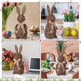 thumbnail image 6 of Guvpev 16" Hand-Woven Wicker Easter Bunny with Fishtail Burlap Bow, Rustic Rattan Rabbit Topiary Figurine, Large Twig Topiary Decoration for Farmhouse Front Porch, Entryway & Spring Garden Decor, 6 of 7