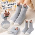 thumbnail image 2 of Kamentoy Socks For Women Christmas Thick Coral Fleece Fuzzy Mid Calf Crew Socks Soft Warm Plush Sleep Socks for Ladies Fall Winter Indoor Lounging Rest Christmas Holiday, 2 of 6