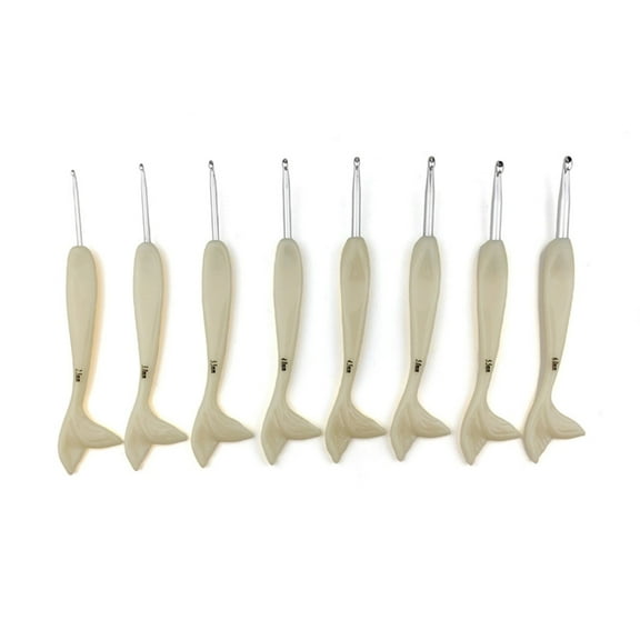 hejhncii Fish Tail Handle Crochet Hook Needle 2.5mm-6.0mm Aluminum Crochet Hook