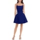thumbnail image 1 of Blondie Nites Vestido acampanado con bolsillo adornado para mujer, Azul, 3, 1 of 1