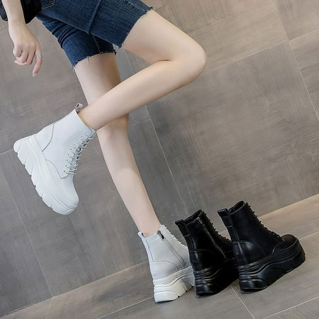 

Vintage Thick-soled High-top Boots Women‘s Autumn and Winter New High-rise British-style Short Boots for Women