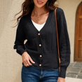 thumbnail image 2 of Vedolay Cardigan Sweaters for Women Button Down Long Sleeve Soft Knit Cardigan Coats Black,XL, 2 of 5