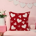 thumbnail image 2 of Valentine''s Day Pillow Covers 18x18 Inch Set of 2 White Hearts Decor Red Throw Pillow Covers Valentine''s Day Cushion Case Decoration for Sofa Couch, 2 of 6