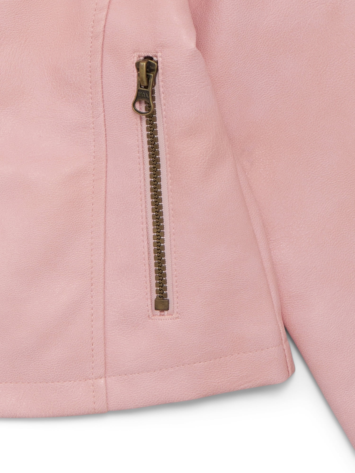 Jessica Simpson Girls Faux Leather Ruffle Moto Jacket, XS-2XL
