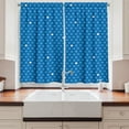 thumbnail image 2 of Ambesonne Blue Kitchen Curtains, Bold Polka Dots Retro, 55"x39", Blue Pale Blue White, 2 of 3