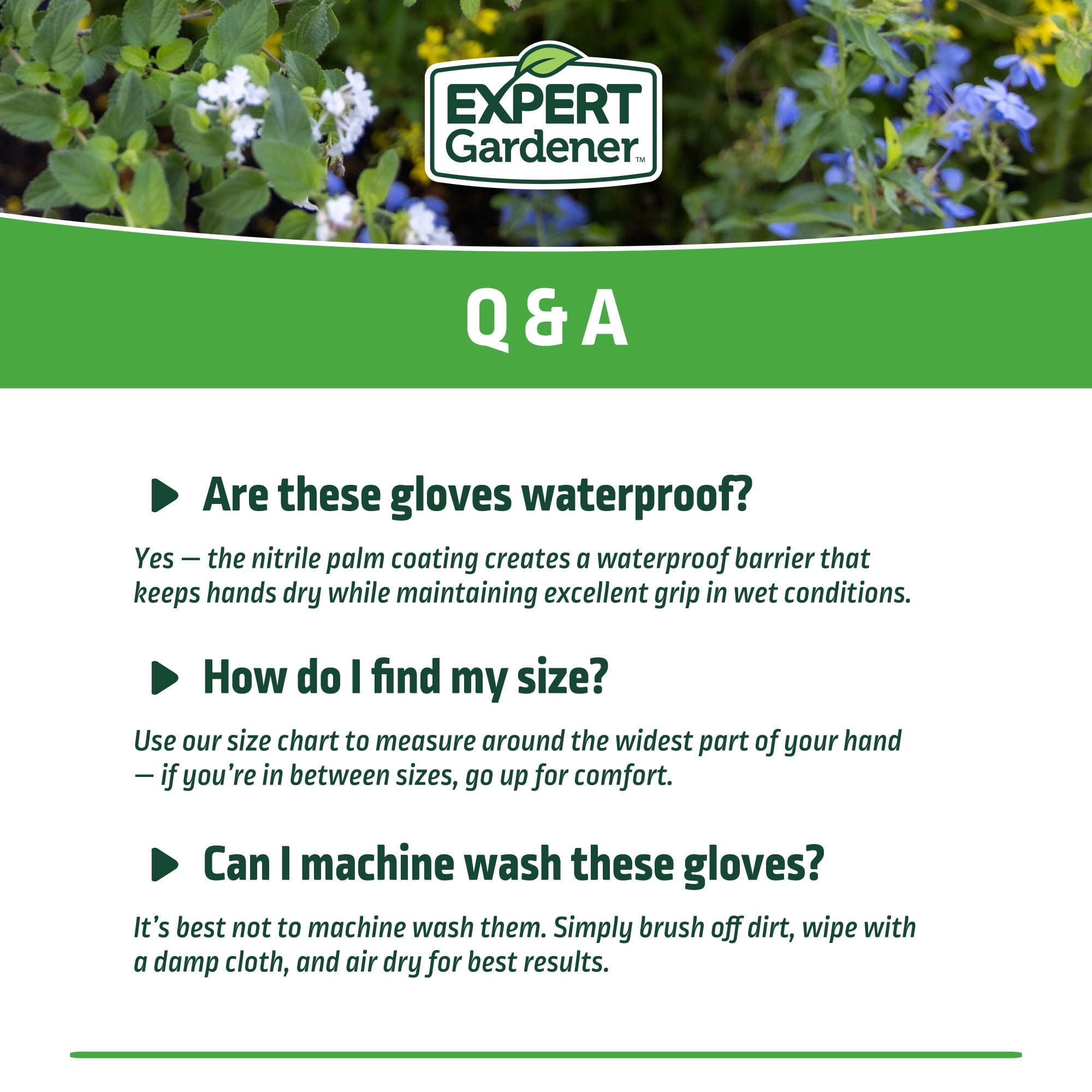 Expert Gardener Smooth Nitrile Gardening Gloves, Size L