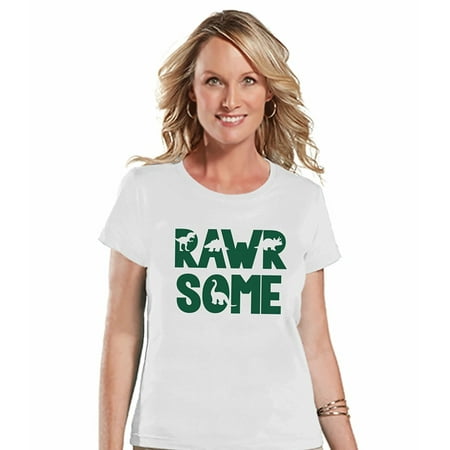 - 7 ate 9 Apparel Women's Rawrsome Dinosaur T-shirt - Medium