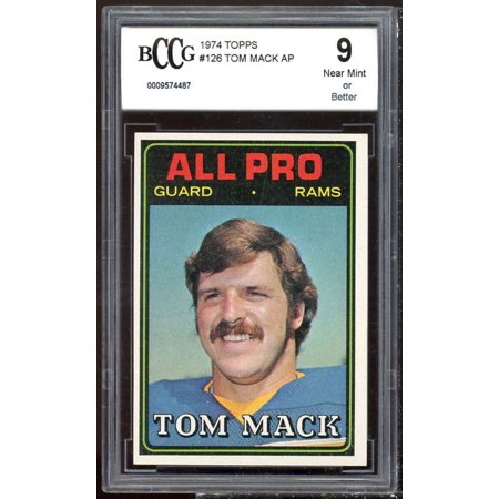 Tom Mack Card 1974 Topps #126 BGS BCCG 9