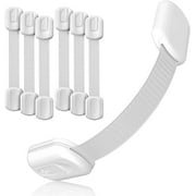 Adhesive Child Safety Strap Locks by , Pack of 6 Baby Latches for Cabinets, Dishwashers, Fridges, Ovens and Trash Cans, Stain Free Toilet Lock