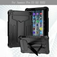thumbnail image 5 of SaniMore Case for Amazon Fire HD 8 & 8 Plus (12th Generation, 2022), Shockproof Silicone Backplane & Rugged PC Frame Built-in Hidden Kickstand Anti-drop Heavy Duty Protective Case, Black, 5 of 6