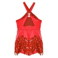 thumbnail image 4 of Alvivi Girls Sparkle Latin Dance Fringe Dress Kids Ballet Jazz Chacha Tango Rumba Dancewear Red 14, 4 of 5