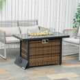 thumbnail image 2 of Outsunny Propane Fire Pit Table 43" Outdoor Fire Table, Brown, 2 of 10