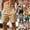 Khaki, variant on OIOLOYJM Mens Casual Shorts 7 inch Elastic Waist Drawstring Stretch Quick Dry Lightweight Swim Trunks Summer Beach Vacation Breathable Board Shorts Khaki L