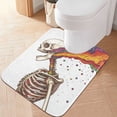 thumbnail image 2 of Yayeee Bath Rugs for Bathroom Floor Set of 2 Non Slip Fluffy Soft Absorbent Mat, Colorful Skeleton, 2 of 7