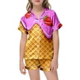 thumbnail image 5 of Pyjamas de Noël pour Garçons Enfants Pyjamas en Soie Imprimés Ensemble de Pyjamas 2 Pcs Manches Courtes Tenue de Noël Fille Pyjamas de Noël 8-9 Ans, 5 of 5