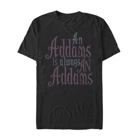 Men's Addams Family Always An Addams Motto Graphic Tee Black 3X Large