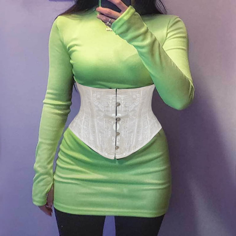 8642 Vintage Waist Training Underbust Corset Wide Lace Up Boned Jacquard 91ZbJsaIYPL._AC_SY350_QL65_.jpg main image 3