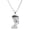 Silver, variant on Stainless Steel Iced CZ Egyptian Queen Nefertiti Pendant, 24 inch Box Chain Necklace SCP 5002 G