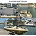 thumbnail image 7 of M optimized 4 Bow Bimini Tops, 600D Marine Canvas, Sun Shade Boat Canopy with Mesh Sidewalls Support Poles, 7 of 7