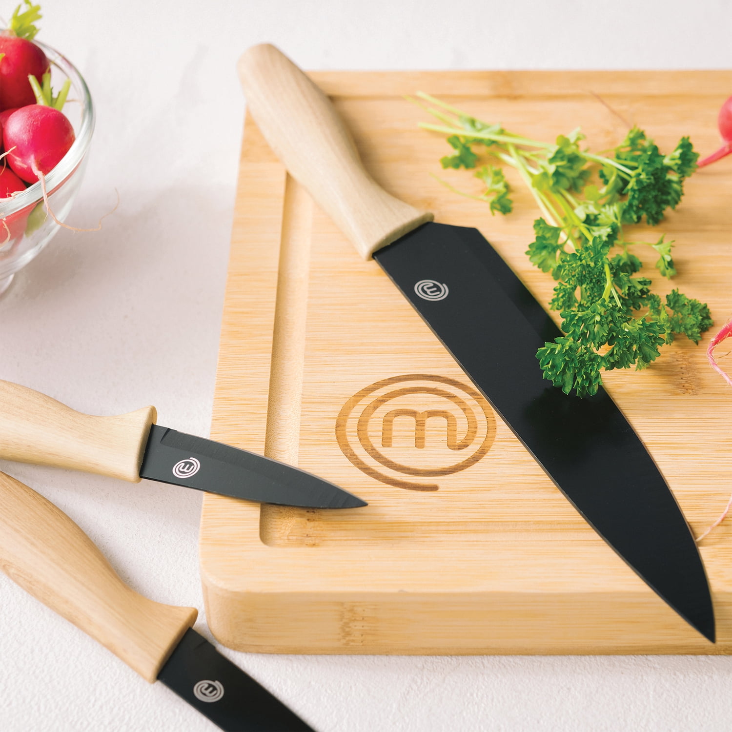 Buy MasterChef 8 Piece Knife & Board Set, 5 Kitchen Knives and 3