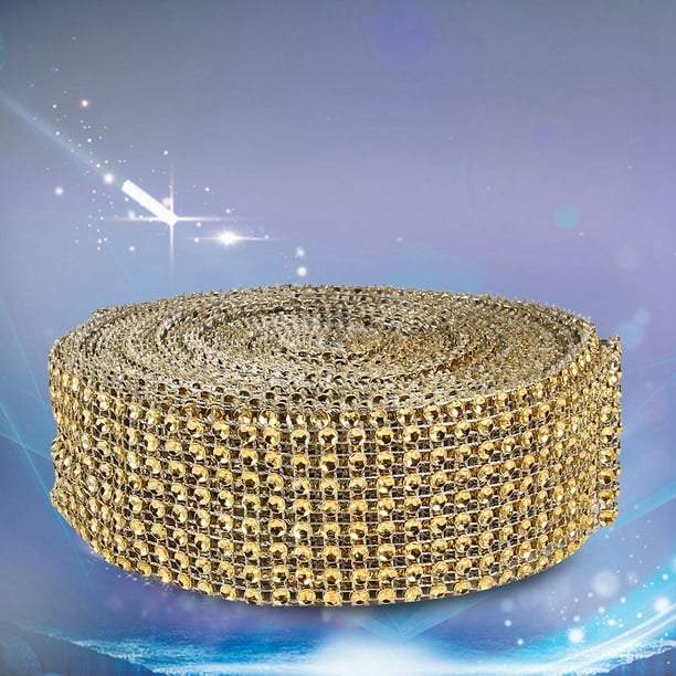 Rollo de cinta de malla de diamantes de imitación, cinta de urdimbre de diamantes de malla de diamantes de 10 yardas Rendimiento de urdimbre de malla de diamantes impulsado