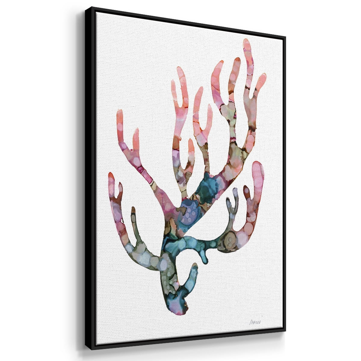 Sea Coral II Framed Premium Gallery Wrapped Canvas - Ready to Hang - 25 x 37 - Black Floating Frame