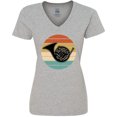 thumbnail image 3 of Inktastic French Horn Retro Music Gift Women's V-Neck T-Shirt, 3 of 5