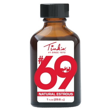 Tink's #69 Doe-In-Rut Estrous Doe Urine Glass Bottle 1 oz. Deer Scent Lure