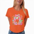 thumbnail image 5 of NOLDARES Halloween Shirt for Women Funny Ghost Costume Tshirts Halloween Short Sleeve Graphic Tee Tops(Orange,XL), 5 of 6