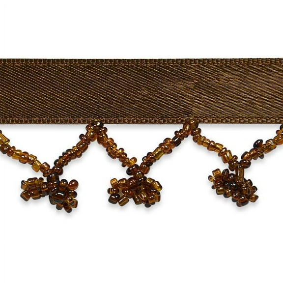 Expo Int'l 2 yards of 1 1/2" Beaded Y Fringe W /Tied Bow Trim