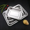 thumbnail image 4 of Stainless Steel Barbecue Tea Storage Serving Trays Rectangle Steamed Rice Sausage Plate Grill Meat Restaurant Metal Utensils, 4 of 9