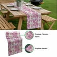 thumbnail image 5 of Pink Leaf Table Runner - 90 Inch Long, Kitchen Dining Table Runner Dresser Scarves, Ocean Seagrass Coastal Leaf Watercolor Farmhouse Decor for Coffee Tables Wedding Party Banquet, 5 of 8