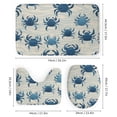 thumbnail image 3 of Shower Curtain Set 4 Piece include Shower Curtain and Rugs and Non Slip U Shaped Toilet Rugs Luxury Bathroom Decor Crab Blue, 3 of 5