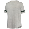 thumbnail image 3 of Women's Heathered Gray/Green Michigan State Spartans Plus Size Lace-Up V-Neck T-Shirt, 3 of 3